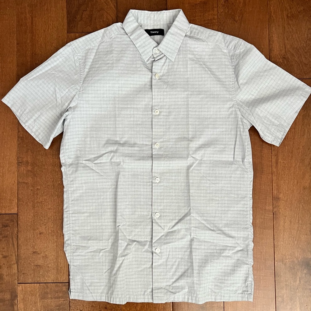 Theory Short Sleeve Cotton button-up shirt, XS